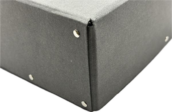 Kartonfritze Stülpdeckelkarton genietet 310x230x100mm für DIN A4 aus Schwarzpappe 1,2mm dick außen satiniert 2